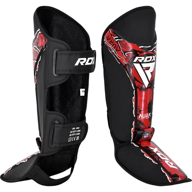 Захист Для Ніг RDX F17 New Aura Shin Instep Чорно-Червоний XL (SGR-F17BR-XL) - изображение 3