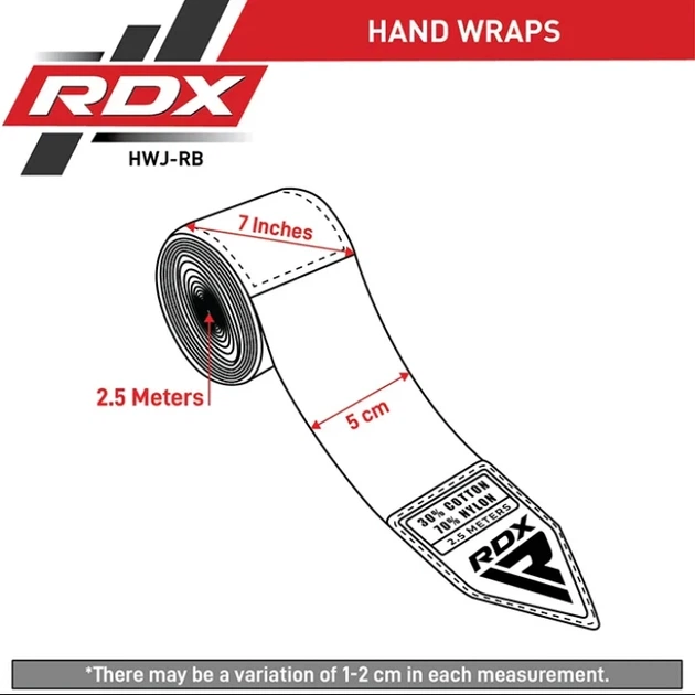 Бинти Дитячі RDX HAND WRAPS 2.5 kids Чорний MISC (HWJ-RB) - изображение 5