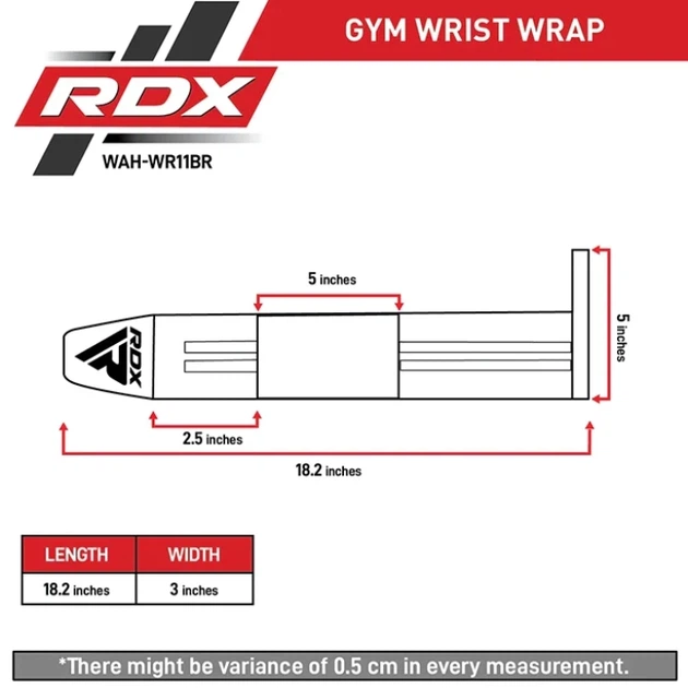 Бинти RDX WR11 Gym Wrist Wrap Чорний MISC (WAH-WR11BG) - изображение 6