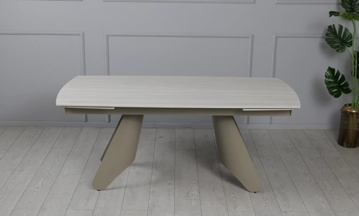 Стол Кармен раскладной 1800/2600x900x750 бежевый - изображение 4