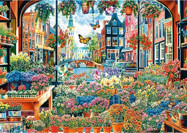 Puzzle Trefl Kwiaciarnia w Amsterdamie 2000 elementów 27128 (5900511271287) - obraz 3