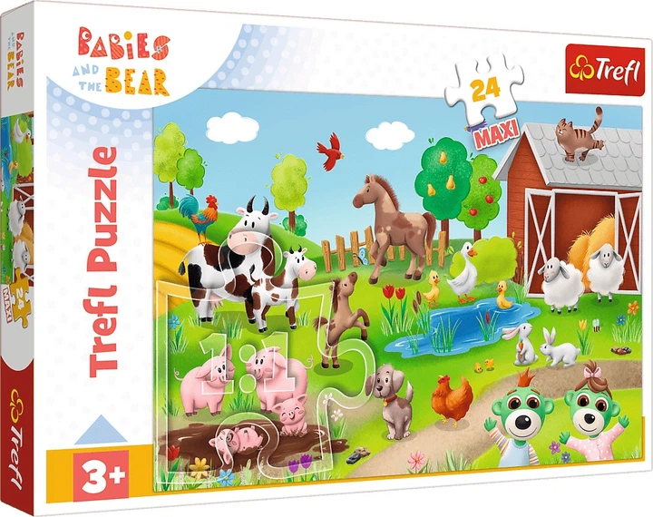 Пазл Trefl Maxi Малюки та Ведмедик: Малюки і тварини 24 елементи 14372 (5900511143720) - зображення 1