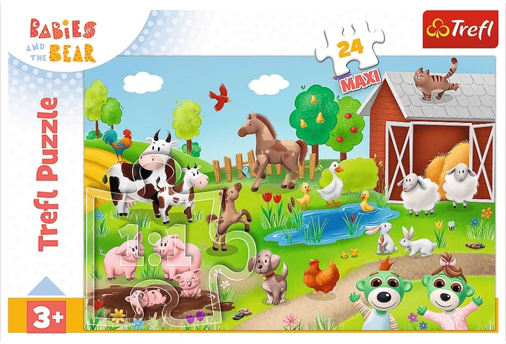 Пазл Trefl Maxi Малюки та Ведмедик: Малюки і тварини 24 елементи 14372 (5900511143720) - зображення 4