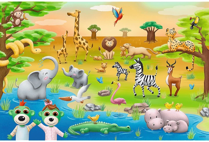 Пазл Trefl Maxi Малюки та Ведмедик: Сафарі 24 елементи 14373 (5900511143737) - зображення 3