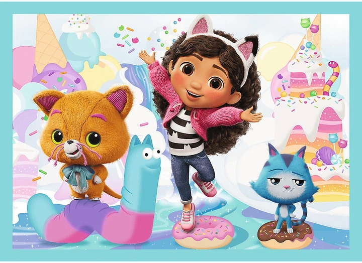 Набір пазлів Trefl 4в1 Ляльковий будинок Габбі: Велика пригода Габбі 35/48/54/70 елементів 34670 (5900511346701) - зображення 4