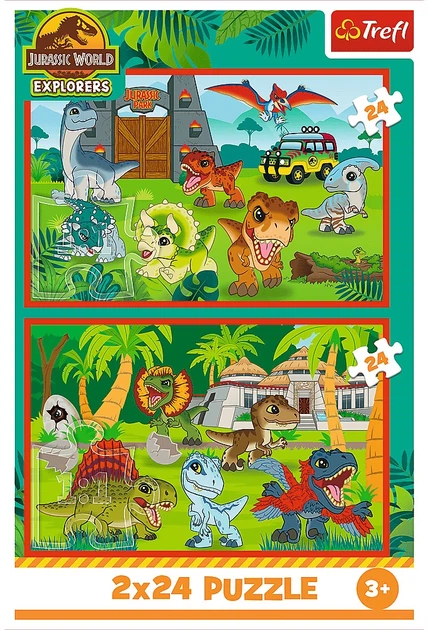 Набір пазлів Trefl Парк Юрського періоду: Маленькі динозаври 2 x 24 елементи 34437 (5900511344370) - зображення 2