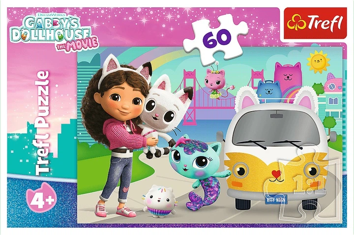Пазл Trefl Gabby's Dollhouse: Габбі та котячі пригоди 60 елементів 17415 (5900511174151) - зображення 2