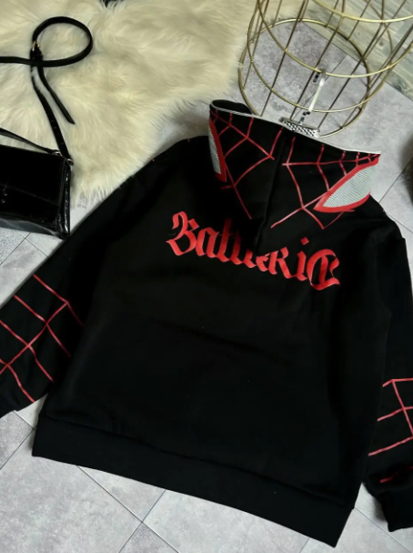 Детская подростковая толстовка Олимпийка Спайдермен Человек-Паук Spiderman Харадзюку черная,р.110-170 см - Фото 5 Детская подростковая толстовка Олимпийка Спайдермен Человек-Паук Spiderman Харадзюку черная,р.110-170 см - изображение 5