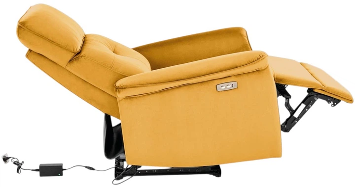Крісло для відпочинку Halmar Semir з функцією електричного розкладання Гірчичне (5905248130951) - зображення 5