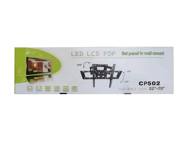 Настенное крепление для телевизора консольное 32"-70" CP502, Поворотно наклонный кронштейн для телевизора, держатель на стену - Фото 6 Настенное крепление для телевизора консольное 32"-70" CP502, Поворотно наклонный кронштейн для телевизора, держатель на стену - изображение 6