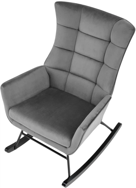 Крісло-гойдалка Halmar Bazalto Сірий (5905248124769) - зображення 7