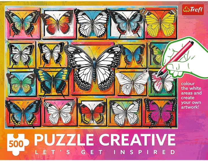 Puzzle Trefl Creative: Kolekcja motyli 500 elementów 37561 (5900511375619) - obraz 2