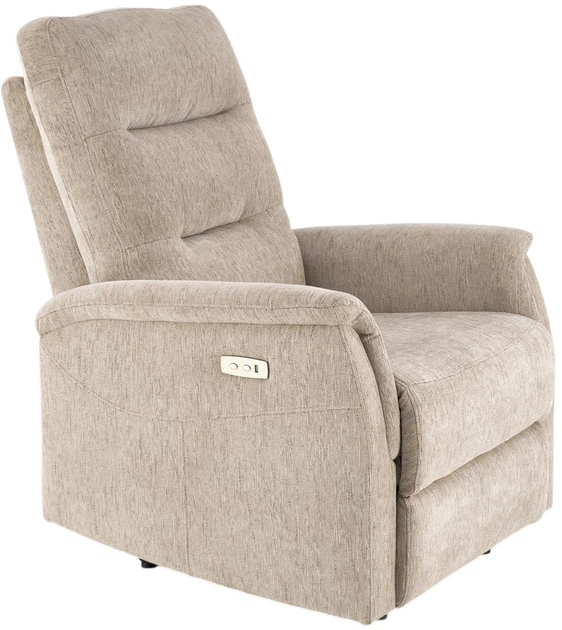 Крісло для відпочинку Halmar Jamal з функцією електричного розкладання Бежеве (5905248130739) - зображення 3