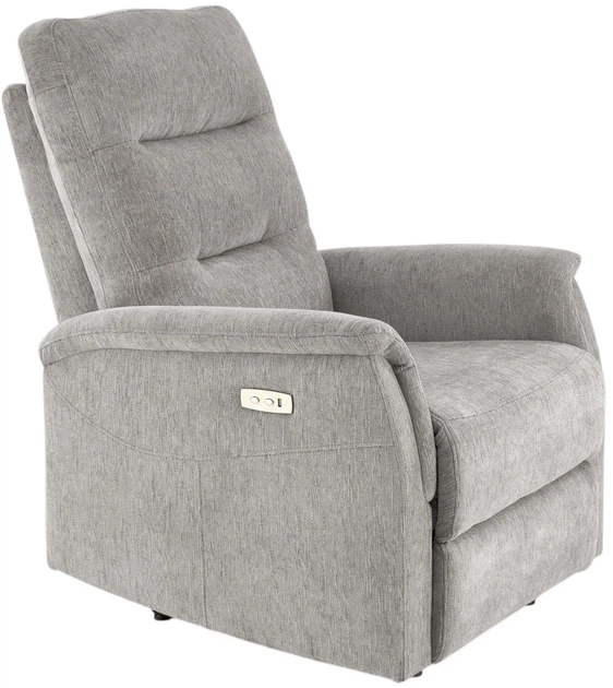 Крісло для відпочинку Halmar Jamal з функцією електричного розкладання Сіре (5905248130753) - зображення 3