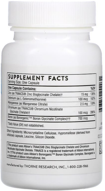 Мікроелементи Thorne Trace Minerals 90 капсул ARE-576543 - зображення 2