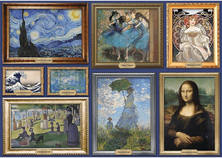 Пазл Trefl Art Collection: Колекція шедеврів мистецтва 1000 елементів 10974 (5900511109740) - зображення 3