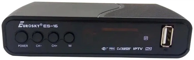 Тюнер DVB-T2 Eurosky ES-16 цифрова ефірна приставка для телевізора з підтримкою Full HD 1080p HDMI USB Wi-Fi IPTV YouTube PVR TimeShift ресивер Т2 з пультом та дисплеєм - изображение 2
