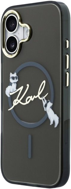 Etui Karl Lagerfeld IML Choupettes Karl  Script Logo MagSafe do Apple iPhone 17 Black (3666339605872) - obraz 2