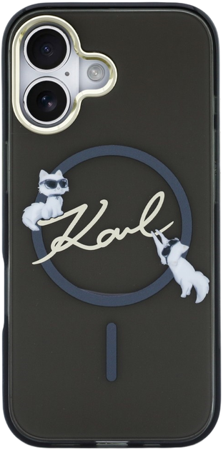 Etui Karl Lagerfeld IML Choupettes Karl  Script Logo MagSafe do Apple iPhone 17 Black (3666339605872) - obraz 3