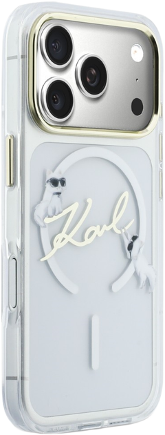Etui Karl Lagerfeld IML Choupettes Karl  Script Logo MagSafe do Apple iPhone 17 Pro Max Transparent (3666339606381) - obraz 4
