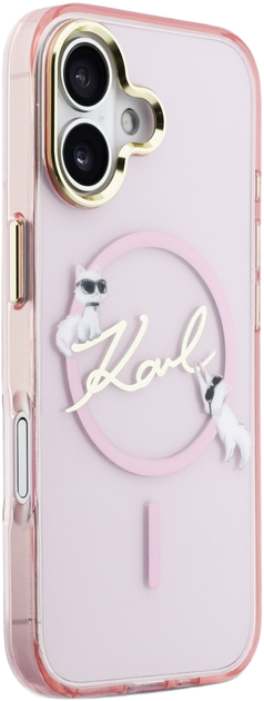 Etui Karl Lagerfeld IML Choupettes Karl  Script Logo MagSafe do Apple iPhone 17 Pink (3666339606190) - obraz 4