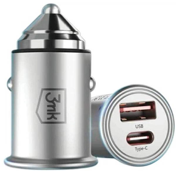 Автомобільний зарядний пристрій 3MK Hyper Car Charger 45W Silver (5903108527231) - зображення 4