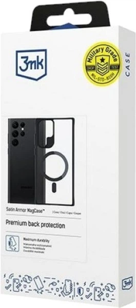 Панель 3MK Satin Armor MagCase для Samsung Galaxy S24 Ultra Black + Transparent (5903108563901) - зображення 3