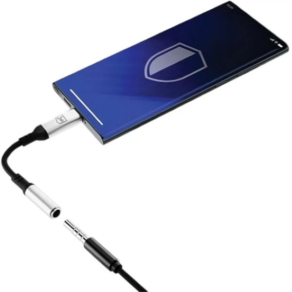 Adapter 3MK USB-C - miniJack Black-Silver (5903108518055) - obraz 6