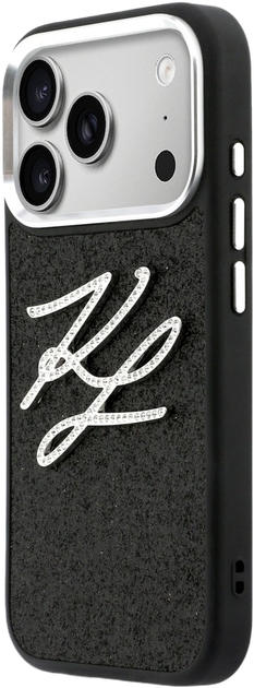 Etui Karl Lagerfeld IML Glitter KL Diamond Logo do Apple iPhone 17 Pro Max Black (3666339604622) - obraz 2