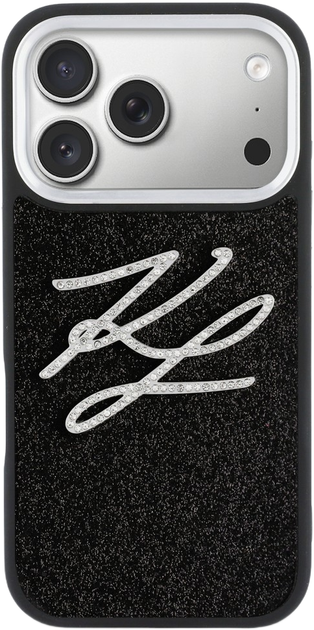 Etui Karl Lagerfeld IML Glitter KL Diamond Logo do Apple iPhone 17 Pro Max Black (3666339604622) - obraz 3