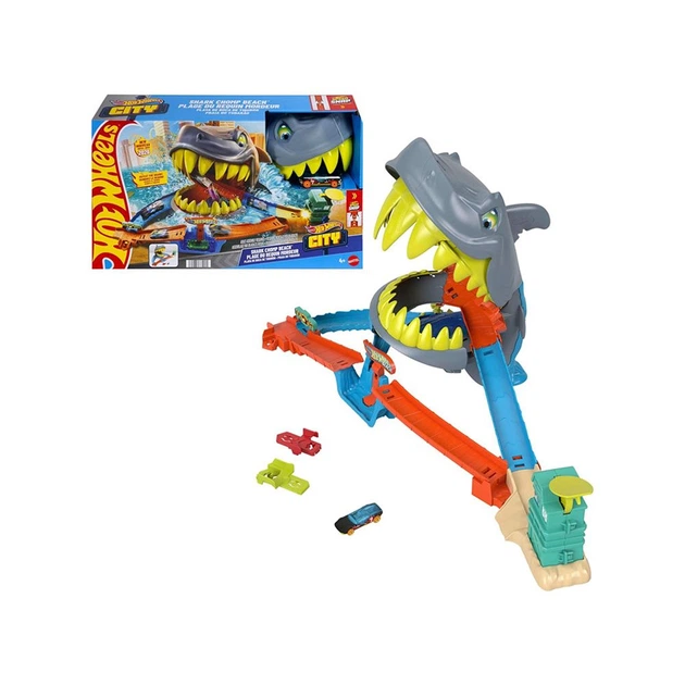 Автомобільний трек Mattel Hot Wheels Mega Shark Attack (JHL96) (194735335015) - зображення 2