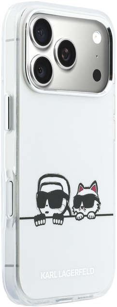 Etui Karl Lagerfeld IML Karl & Choupette Peekaboo Logo MagSafe do Apple iPhone 17 Pro Max White (3666339607340) - obraz 4