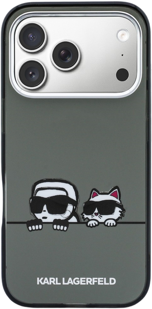 Etui Karl Lagerfeld IML Karl & Choupette Peekaboo Logo MagSafe do Apple iPhone 17 Pro Max Black (3666339607180) - obraz 3