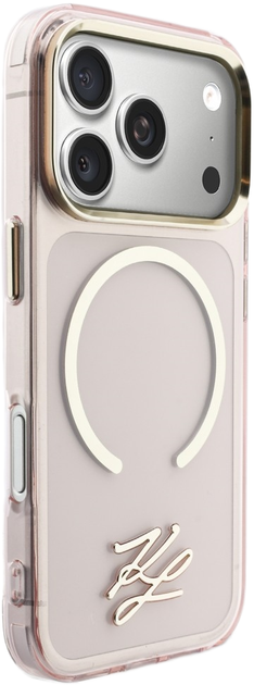 Etui Karl Lagerfeld IML KL Script Logo MagSafe do Apple iPhone 17 Pro Pink (3666339601416) - obraz 4