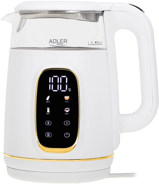 Электрочайник Adler AD 1305 white silver - Фото 1 Электрочайник Adler AD 1305 white silver - изображение 1