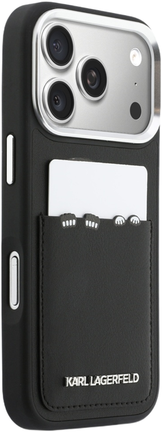 Etui Karl Lagerfeld Karl & Choupette Print & Pocket do Apple iPhone 17 Pro Black (3666339605254) - obraz 4