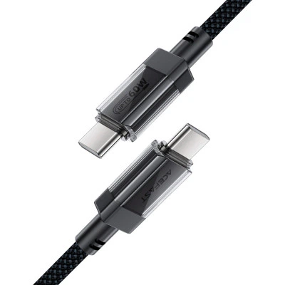 Кабель USB 2.0 Type-C M-M, 1.2м 60W stainless steel Black, C12-03 Acefast - изображение 4