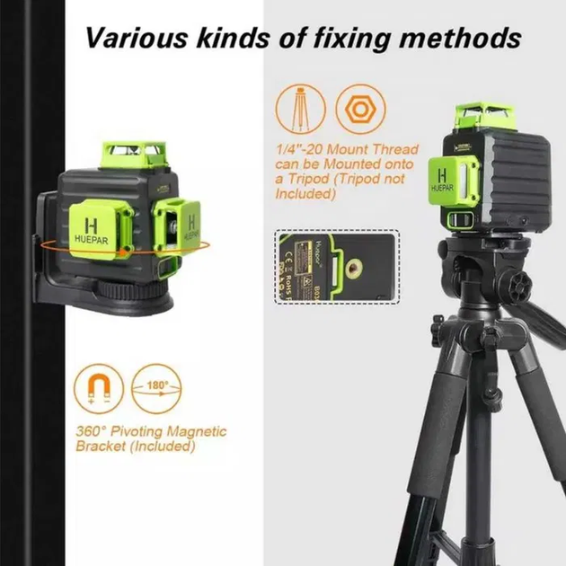 Лазерный уровень нивелир Huepar B03CG Ultimate 2025 3D 360 Osram HDSYR_6799 - изображение 3
