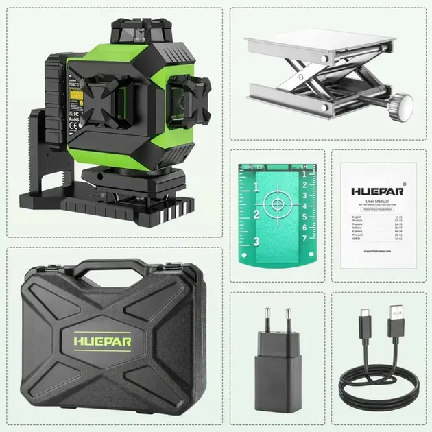 Лазерный уровень нивелир Huepar 704CG 4D Premium 6600мАh откалиброван HDSYR_9559 - изображение 5