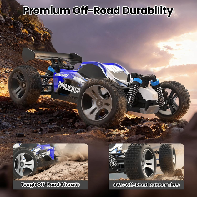 Радиоуправляемый внедорожник SIMREX 1:18, 4WD, до 45 км/ч, 2.4 ГГц, 2 аккумулятора, LED-фары, RC монстр-трак - изображение 5