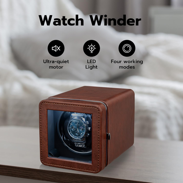 Скринька для автопідзаводу годинників / Віндер / Watch Winder / Ротомат Newaner/Тайммувер - зображення 3