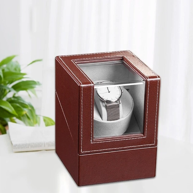 Ротомат, Виндер, Шкатулка для автоподзавода часов (Watch Winder), 1 слот, тихий мотор, экокожа - изображение 5