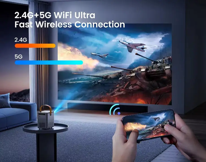 Проектор Wimius P61 мини для домашних кинотеатров с Wi-Fi Bluetooth 280 ANSI 1080P электрическая фокусировка - изображение 2