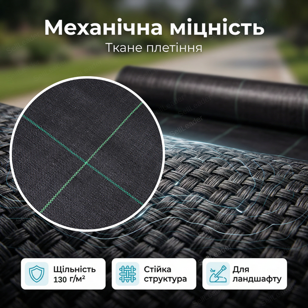 Агротканина Bradas 130гр/м² 0.8x50м від бур’янів мульчувальна тканина для грядок геотекстиль UV стабілізована - Фото 6 Агротканина Bradas 130гр/м² 0.8x50м від бур’янів мульчувальна тканина для грядок геотекстиль UV стабілізована - зображення 6