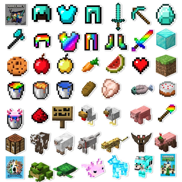 Набор стикеров игра Minecraft (майнкрафт)- 100 шт. - Виниловые наклейки для разных поверхностей 1 - изображение 2