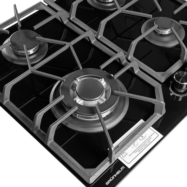 Варильна поверхня GRUNHELM GHGW 0434 MB WOK (газ, скло) - изображение 4