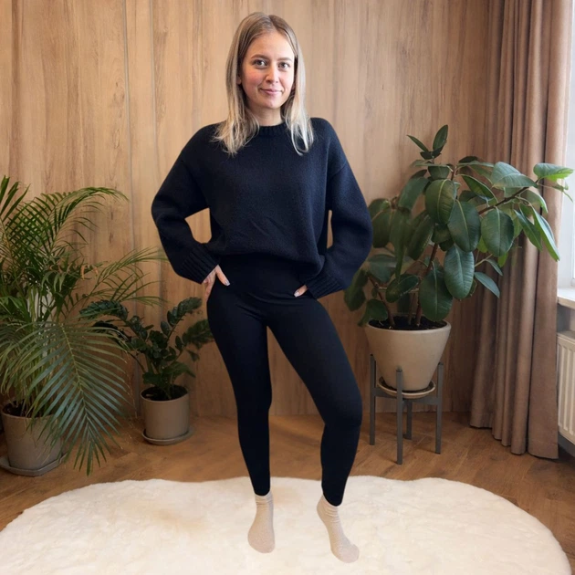 Лосины женские 3XL-6XL 120-150 см черные Ananasko LT1 - Фото 2 Лосины женские 3XL-6XL 120-150 см черные Ananasko LT1 - изображение 2