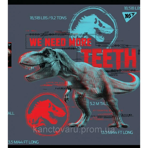 Зошит А5 18 лін. YES Jurassic World Science Gone Wrong уп/10шт - Фото 2 Зошит А5 18 лін. YES Jurassic World Science Gone Wrong уп/10шт - изображение 2