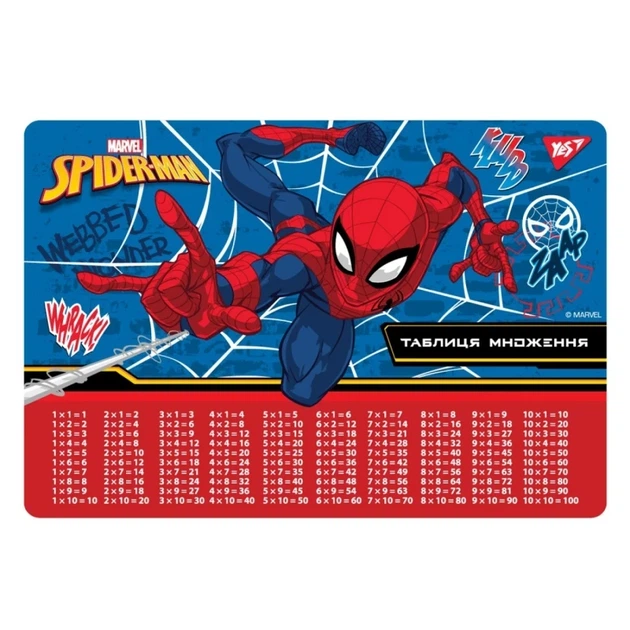 Подкладка для стола "YES" 43*29см "Marvel.Spiderman" (табл.множ.) - Фото 1 Подкладка для стола "YES" 43*29см "Marvel.Spiderman" (табл.множ.) - изображение 1
