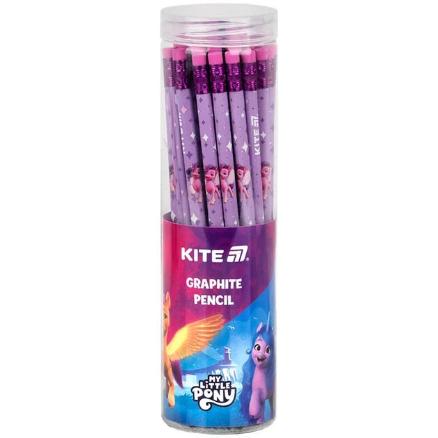 Карандаш графитный трехгранный с резинкой Kite My Little Pony LP25-046 - Фото 1 Карандаш графитный трехгранный с резинкой Kite My Little Pony LP25-046 - изображение 1